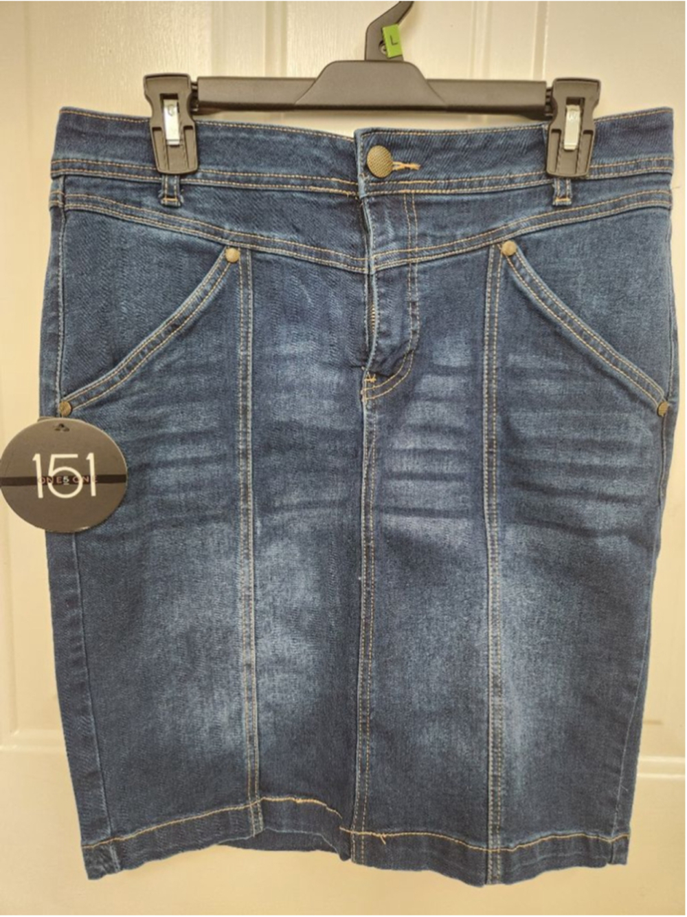 ONE5ONE Blue Dark Stonewash Denim Pencil Skirt M